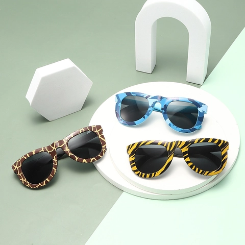 Occhiali Da Sole Bambini Plastica Stampa Animale Tigre Zebra Camouflage Regalo Festa Ragazzi Ragazze