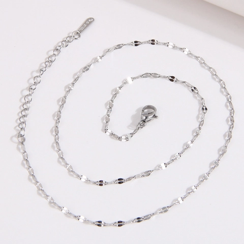 Lip Chain Halskette Edelstahl Minimalistisch Einfach Verstellbar Schmuck Für Damen Büro Alltag