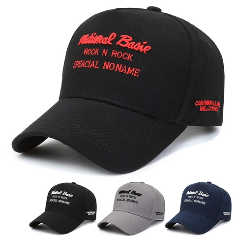 Casquette De Baseball En Coton Avec Broderie De Lettres Ajustable Visière Courbée Chapeau De Soleil Streetwear