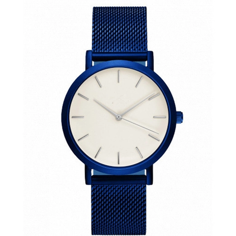 Elegant Women Quartz Watch Milanese Stainless Steel Mesh Band Minimalist Bar Indices Fashion Casual Round Wristwatch
