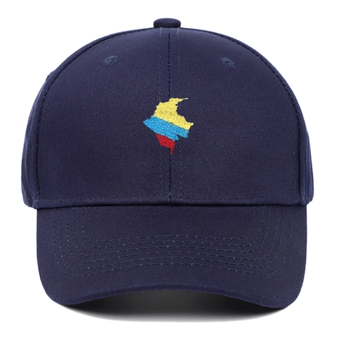 Cappello Da Baseball Cotone Ricamo Mappa Colombia Regolabile Esterno Protezione Solare Cappello Sportivo Unisex Traspirante