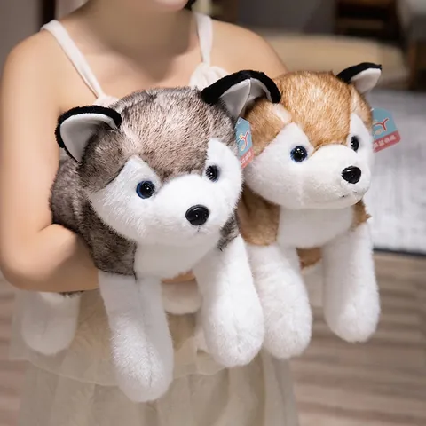Realistic Husky Plush Toy Simulation Dog Doll Soft Stuffed Animal Puppy Plushie Blue Eyes Comfort Home Decor For Kids