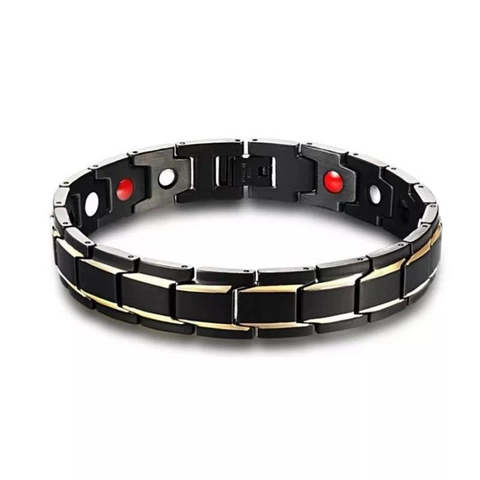 Magnetic Therapy Bracelet Zinc Alloy Linked Detachable Modules For Men Women Couples Electroplated Geometric Style