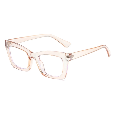 Fashion Square Anti Blue Light Glasses Clear Frame Transparent Retro Cat Eye Eyewear For Women Men PC AC