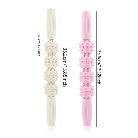Manual Muscle Roller Stick Deep Tissue Massage Tool For Leg Back Yoga Relaxation Plastic Metal Fitness