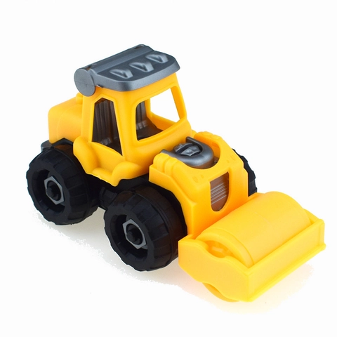DIY Assembly Construction Vehicle Engineering Truck Toys Plastic Educational Building Toy For Kids Excavator Bulldozer Roller