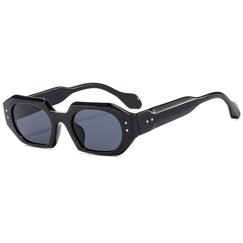 Retro Polygoon Zonnebril PC Frame AC Lens UV400 Anti Blauw Licht Bril Geometrische Klinknagel Mode Unisex Outdoor