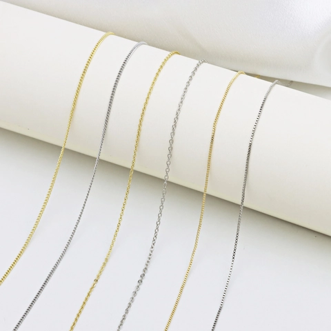 Minimalistische Kupfer Halskette Verstellbare Verlängerung Universalkette 18K Vergoldet Karabinerverschluss Schiebeperle Damen