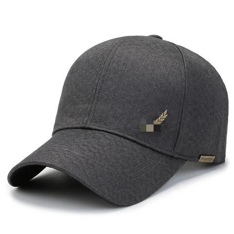Men Baseball Cap Cotton Polyester Wheat Ear Metal Decor Freedom Tag Sun Protection Outdoor Adjustable Sun Hat Elegant
