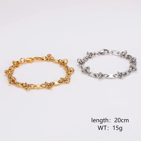 Gliederkette Armband 304 Edelstahl 18K Vergoldet Minimalistisches Hohles Design Mode Schmuck Für Damen Herren