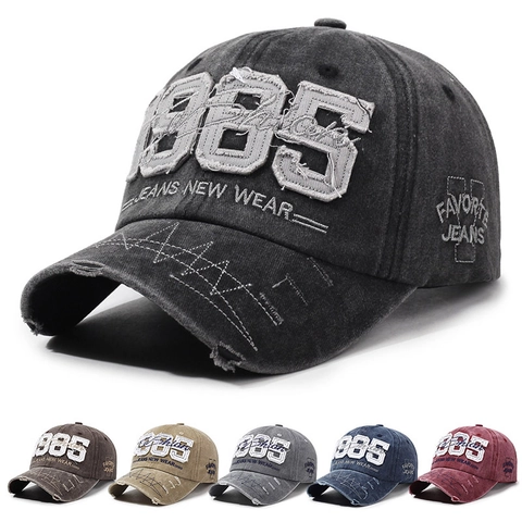 Casquette De Baseball En Coton Lavé Vintage Distressed 1985 Broderie Style Rue Américain Réglable Respirant Unisexe