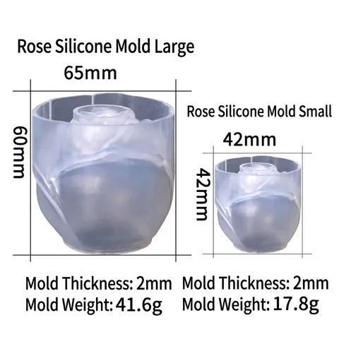 Rose Flower Silicone Mold DIY Resin Casting Candle Soap Making Ice Tray Desktop Ornament
