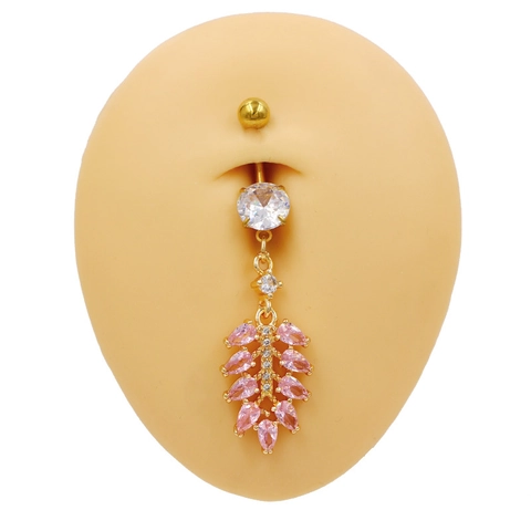 Europäisch Zinklegierung Hohles Herz Zirkonia Bauchnabelpiercing Wassertropfen-Anhänger Body Piercing Schmuck Damen