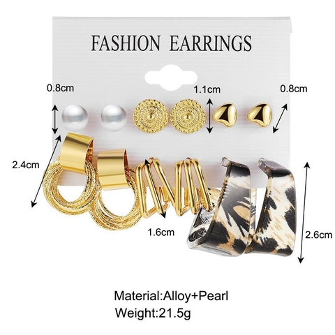 Women Alloy Earrings Faux Artificial Pearl Resin Butterfly Heart Leopard Print Geometric Bohemian Studs Hoops Dangle Fashion Jewelry