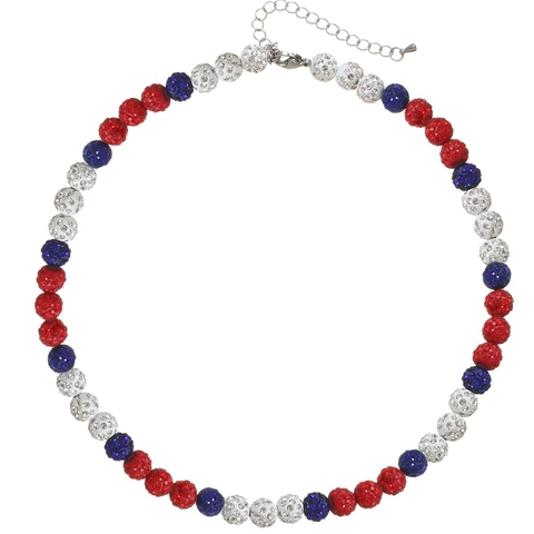 Sport Baseball Strass Ball Halskette Für Damen Herren Verstellbar 10mm Kristall Perlenkette Mode Schmuck Geschenk