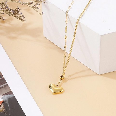 Minimalistische Hart Hanger Ketting 316L Roestvrij Staal Gepolijst Zoete Sieraden Voor Dames Meisjes Elegant Veelzijdig