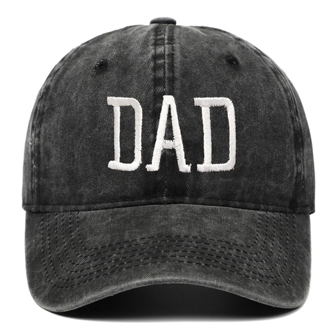 Washed Cotton Baseball Cap Vintage Distressed Embroidery DAD MOM MINI BIG SISTER Adjustable Peaked Sun Hat For Men Women Kids