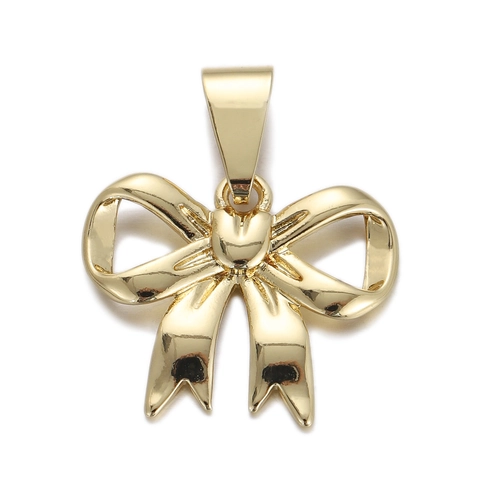 Bowknot Pendant Charms Copper Zircon Rhinestone Artificial Pearl Fashion French Style Jewelry Finding For Necklace Earring Bracelet DIY