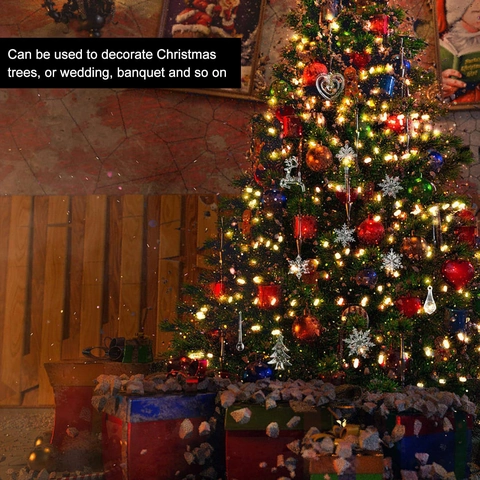 Set di Ornamenti Natalizi in Acrilico Trasparente Ciondoli a Fiocco di Neve Ghiacciolo Alce per Decorazioni Albero di Natale Matrimonio Festa