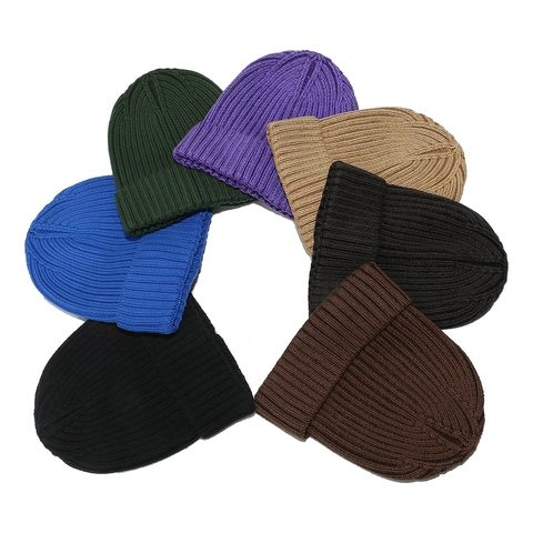 Berretto Beanie Puro Cotone Lavorato A Coste Con Risvolto Caldo Inverno Skull Cap Per Uomini Donne Colore Solido Morbido Quotidiano