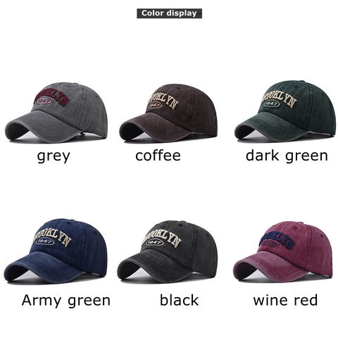 Cappello Da Baseball Brooklyn 1947 Cotone Lavato Ricamato Retro Regolabile Protezione Solare Uomo Donna