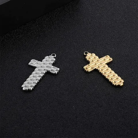 Kruis Hanger Roestvrij Staal Armband Textuur Baksteen Ontwerp Hip Hop Rock Punk Straat Sieraden Maken Accessoire Voor Mannen Vrouwen