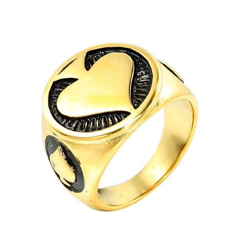 Spade Heart Ring Edelstahl Retro Poker Siegelring Punk Hip Hop Style Für Herren Damen Mode Schmuck Zubehör
