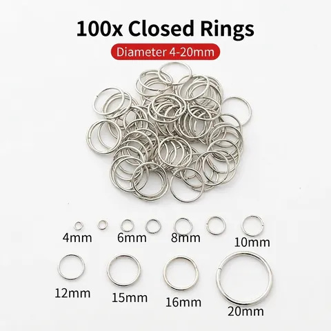 Iron Metal Jump Rings Open Closed Connector Loops For DIY Jewelry Making Necklaces Bracelets Electroplated Silver Polished