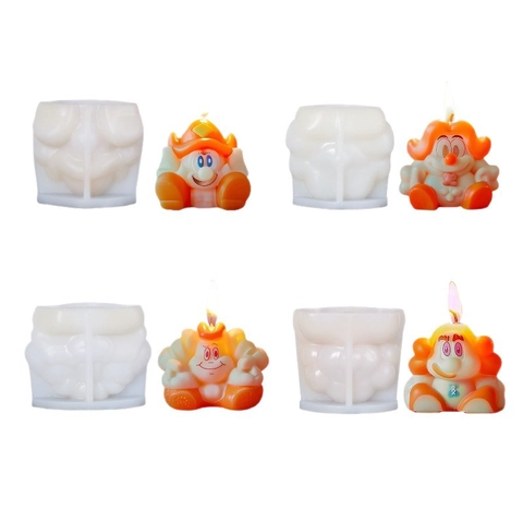 Warrior Clown Scented Candle Silicone Mold 3D Cartoon Character DIY Handmade Soap Plaster Crafting Tool Decoration