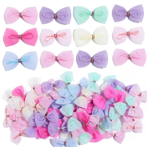Mini Mesh Bowknot Accessories Sweet Organza Bows For DIY Hair Clips Dolls Crafts Gift Decorating Candy Colors