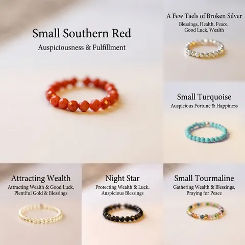 Kralenring Natuurlijk Turkoois Agaat Toermalijn 925 Zilver Kwartszand Schelp Dun Elastisch Mode Elegante Sieraden Vrouwen