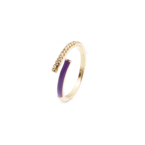 Kleurrijke Emaille Open Verstelbare Ring Dames Koper Verguld Trendy Zirkoon Ingelegd Geometrische Minimalistische Sieraden