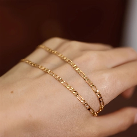 Collana Bracciale A Catena Figaro Placcato Oro 18K Acciaio Inossidabile Minimalista Hip Hop Punk Gioielli Per Donna