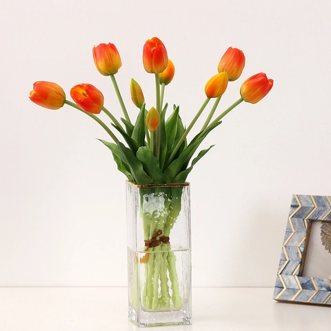 Künstlicher Tulpenstrauß PU Real Touch Künstliche Blumen Bündel Für Hochzeit Home Decor Brautstrauß Tischdeko
