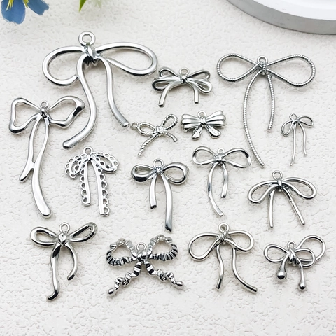 Bow Knot Charms Zinc Alloy Pendants For DIY Jewelry Making Necklaces Bracelets Earrings Crafting Accessory
