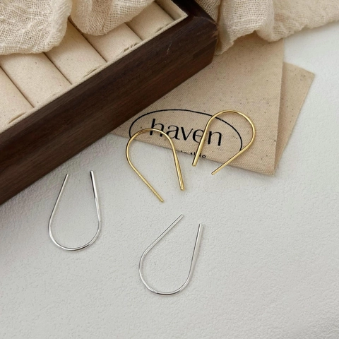 Minimalistische U-Vormige Creolen 925 Sterling Zilver Geometrisch Gepolijst Drop Dangle Voor Vrouwen Dagelijks Gebruik
