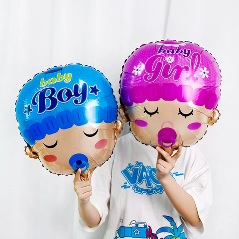Foil Baby Balloons Cartoon Gender Reveal Birthday Party Decoration Aluminum Film Baptism Supplies