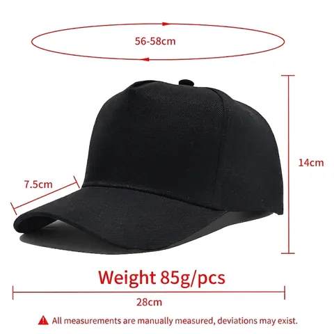 Solid Color 5 Panel Baseball Cap Polyester Adjustable Metal Buckle Curved Brim Sun Shade Casual Sports Hat For Men Women