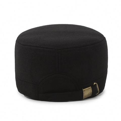 Chapeau De Cadet Homme Mélange De Laine Hiver Chaud Cache-oreilles Réglable Style Rétro Protection Contre Le Froid