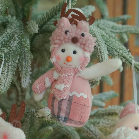 Addobbi Natalizi In Peluche Rosa Babbo Natale Renna Pupazzo Di Neve Decorazioni Da Appendere In Tessuto Morbido Festivo