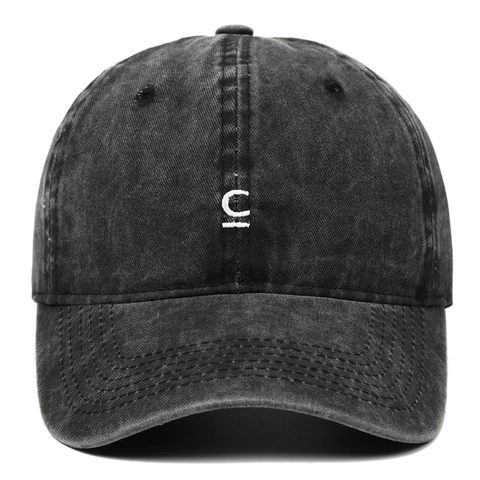 Cappello Da Baseball In Cotone Lavato Ricamo Lettera C Stile Retro Distressed Fibbia In Metallo Regolabile Cappello Sole