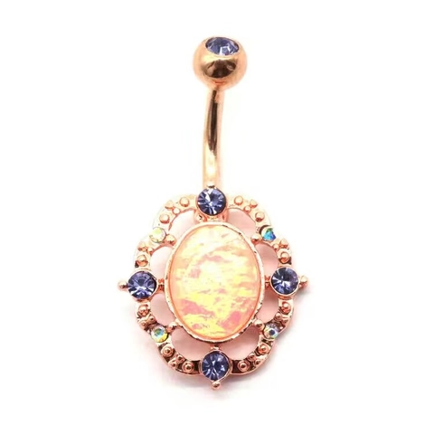 Roségold Edelstahl Schmetterling Stern Mond Bauchnabelringe Für Damen Mode Strass Eingelegter Bauchnabel Piercing Schmuck Geschenk