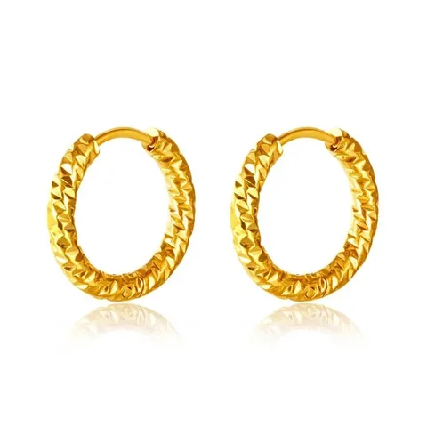 Pendientes De Aro Geométricos Minimalistas Para Mujer Acero Inoxidable Textura De Corte De Diamante Joyería De Moda