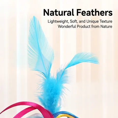 Interaktive Katzenangel Mit Infrarot-Laser PP-Kunststoff Bunte Federn Glocke Und Band