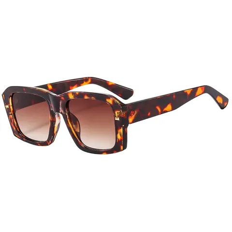 Retro Square Frame Sunglasses UV400 Protection Colorful Marble Pattern Temples PC Plastic Eyewear For Men Women Avant-Garde