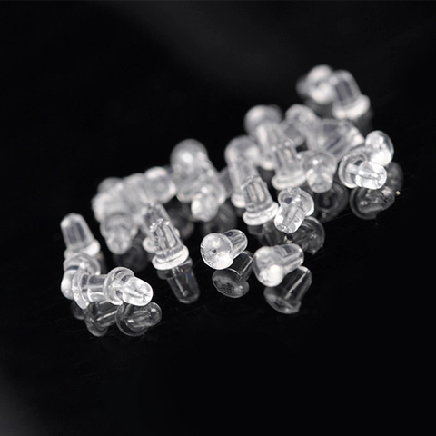 Transparent Silicone Plastic Earring Backs Stoppers Bullet Shape Disc Earring Findings Jewelry Making Accessories