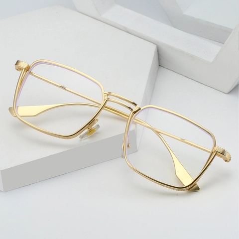 Retro Square Metal Frame Glasses Anti Blue Light Full Rim Optical Eyewear Men Women Japanese Style Reading Spectacles