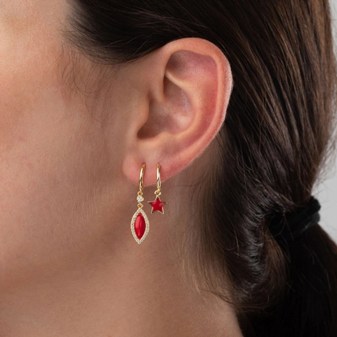 S925 Sterling Zilver Emaille Ster Oorknoppen Minimalistisch Koper Druppel Olie Kleurrijke Vijfpuntige Ster Sieraden Vrouwen