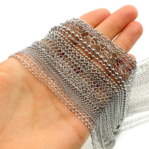 DIY Schmuckketten Edelstahl Silberfarben Mehrere Stile Für Halsketten Und Armband Herstellung Bastelbedarf