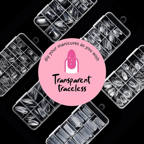 Faux Ongles Artificiels Transparents Professionnels Sans Trace pour Manucure DIY Formes Multiples Avec Boîte de Rangement